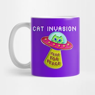 Cat Invasion: Here for Peace Mug